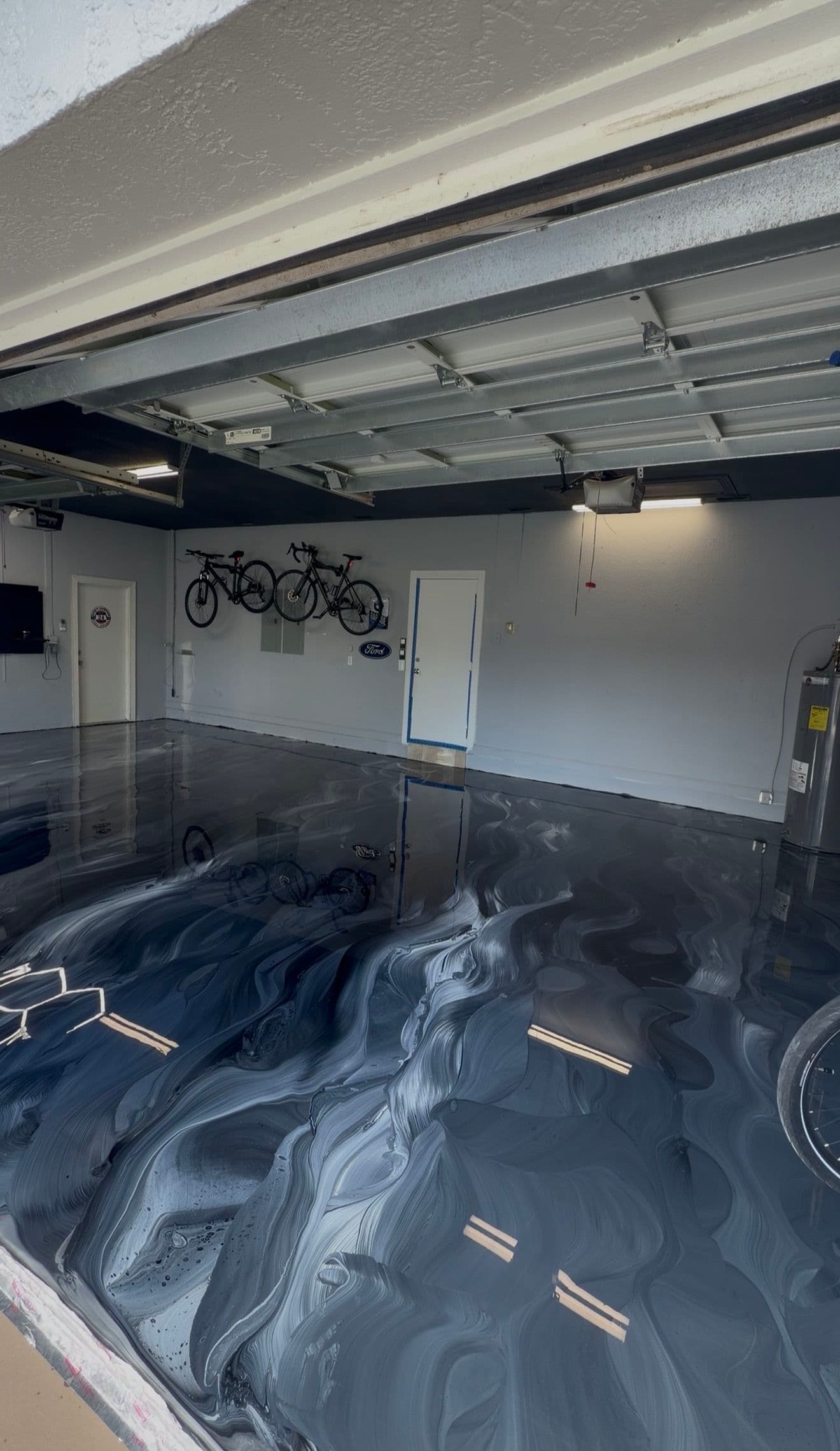 Elegant Metallic Epoxy Garage Transformation in Weston