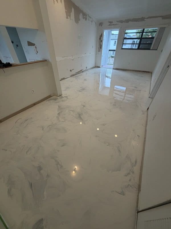 Gallery photos for Chic Metallic Epoxy Flooring Transformation in South Florida Apartment: Image #3