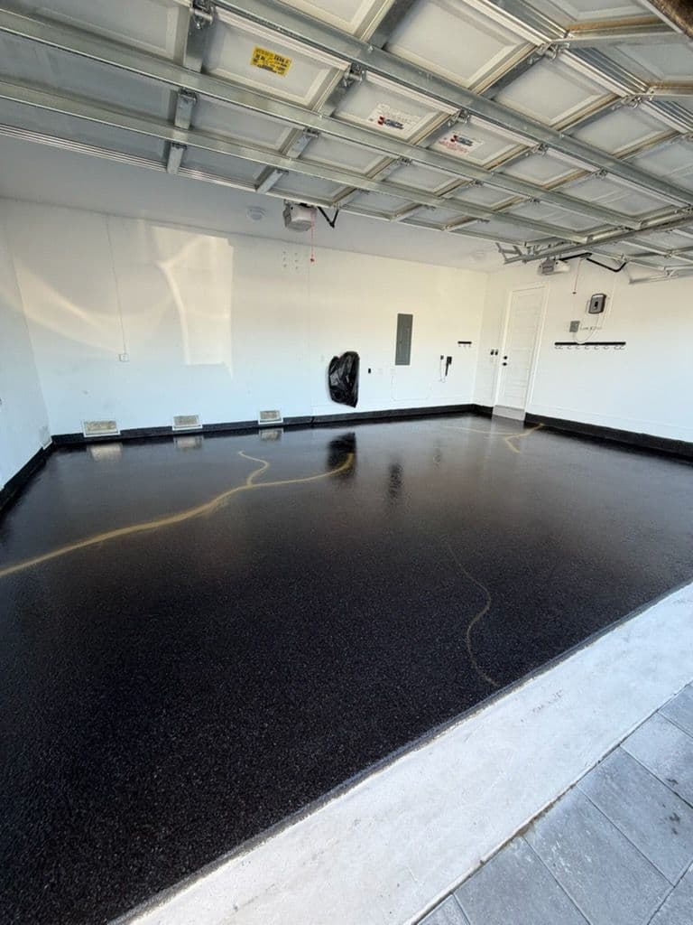Stunning Carbon Flake Epoxy Garage Floor
