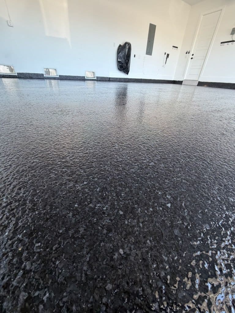 Stunning Carbon Flake Epoxy Garage Floor
