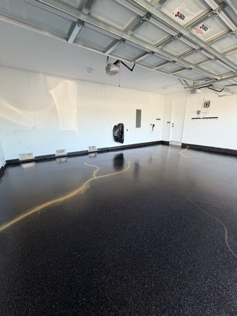 Stunning Carbon Flake Epoxy Garage Floor